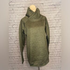 Columbia Olive Green Textured Knit Cowl Neck Pullover